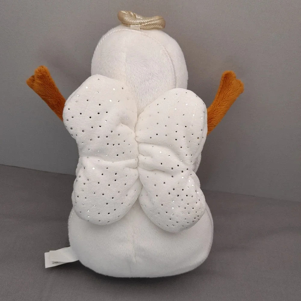 Douglas The Cuddle Toy Angel Snowman Plush White Gold Halo Silver Wings 8 inch